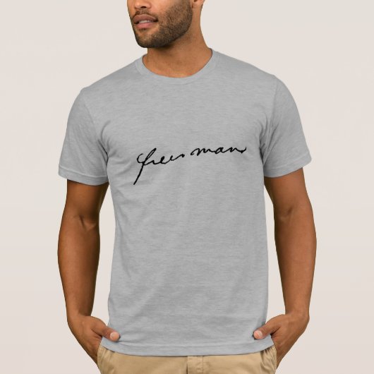 ALKEBULAN - 自由の人 (黒の筆記体) Tシャツ (正面)