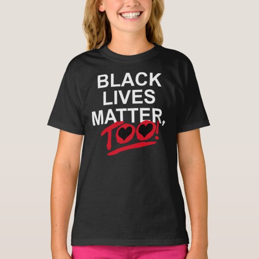 ALKEBULAN - BLM TOO!ハート Tシャツ (正面)