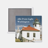 Alki Point Light、ワシントン・マグネット マグネット (正面/裏面)