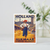 Alkmaar Cheese Market Holland Travel ポストカード (スタンド正面)