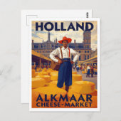 Alkmaar Cheese Market Holland Travel ポストカード (正面/裏面)