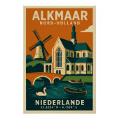 Alkmaar Nord Holland Niederlande Reiseplakat ポスター (正面)