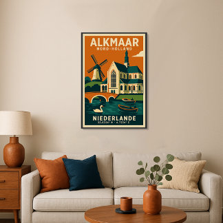 Alkmaar Nord Holland Niederlande Reiseplakat ポスター
