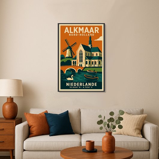 Alkmaar Nord Holland Niederlande Reiseplakat ポスター