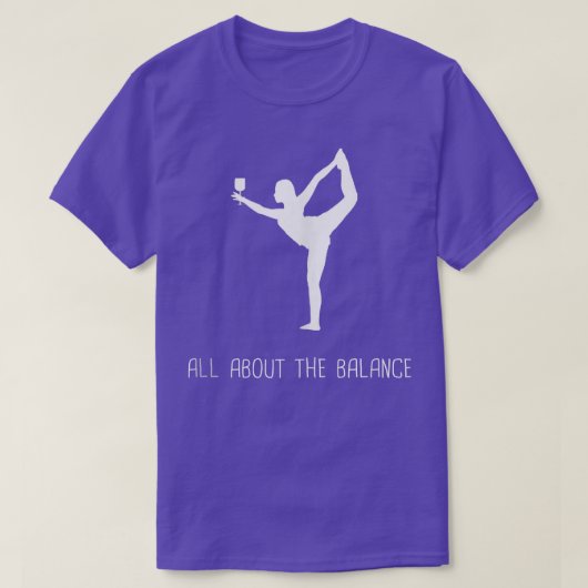 All おもしろいAbout The Balance Wine Yoga Pose引用文G Tシャツ (デザイン正面)