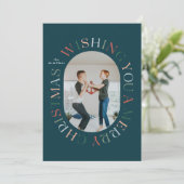 All のまわりに Merry Christmasカラフル Photo Card 招待状 (スタンド正面)