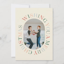 All のまわりに Merry Christmasカラフル Photo Card 招待状