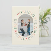 All のまわりに Merry Christmasカラフル Photo Card 招待状 (スタンド正面)