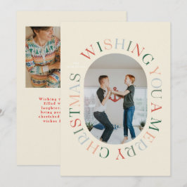 All のまわりに Merry Christmasカラフル Photo Card 招待状