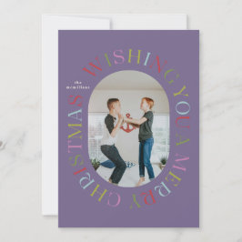 All のまわりに Merry Christmasカラフル Photo Card 招待状