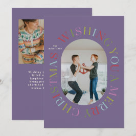 All のまわりに Merry Christmasカラフル Photo Card 招待状