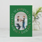 All のまわりに Merry Christmasカラフル Photo Card 招待状 (スタンド正面)