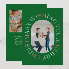 All のまわりに Merry Christmasカラフル Photo Card 招待状