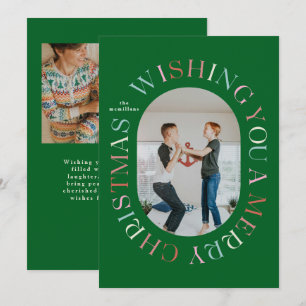 All のまわりに Merry Christmasカラフル Photo Card 招待状