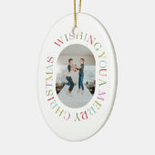 All のまわりに Merry Christmasフォトカラフルオーナメント セラミックオーナメント (左)