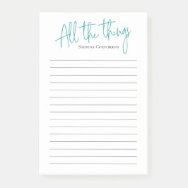 All パーソナライズされた to do listティール（緑がかった色） ポストイット