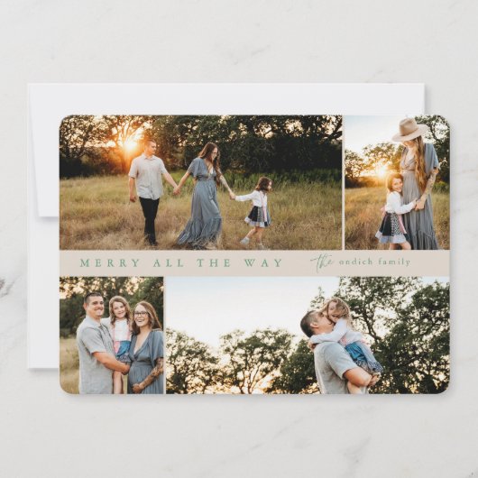 All メリー the Way 4-photo Christmas Card シーズンカード (正面)