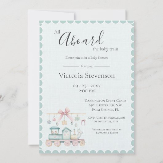 All Aboard the Baby Train Baby Shower (正面)