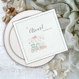 All Aboard the Baby Train Baby Shower スタンダードカクテルナプキン