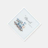 All Aboard the Baby Train Blue Boy Baby Shower スタンダードカクテルナプキン (角)