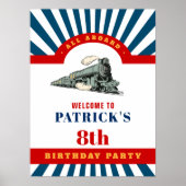 All Aboard Trainの誕生日パーティーへようこそ看板 ポスター (正面)