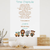 ALL ABOARD TRAIN Fiesta 1st Birthday Timeカプセル ポスター (キッチン)