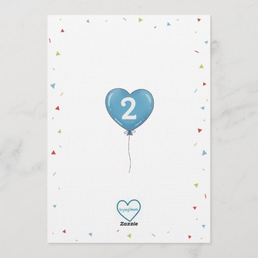 All Aboard Two Two Train 2nd Birthday 招待状 (裏面)