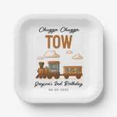 All Aboard Vintage Train 2nd Birthday party ペーパープレート (正面)