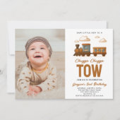 All Aboard Vintage Train 2nd Birthday party 招待状 (正面)