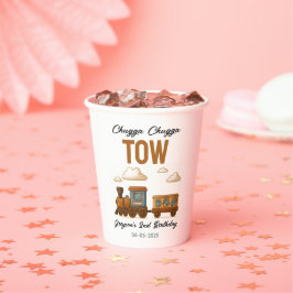 All Aboard Vintage Train 2nd Birthday party 紙コップ