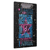 All About体操タイポグラフィinピンクとブルー クリップボード (右)