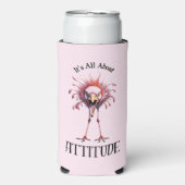 All About Attitationフラミンゴおもしろい スリム缶クーラー (Seltzer正面)