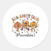 All About Fall Prevention Thanksgiving Fall Nurse  ラウンドシール (正面)