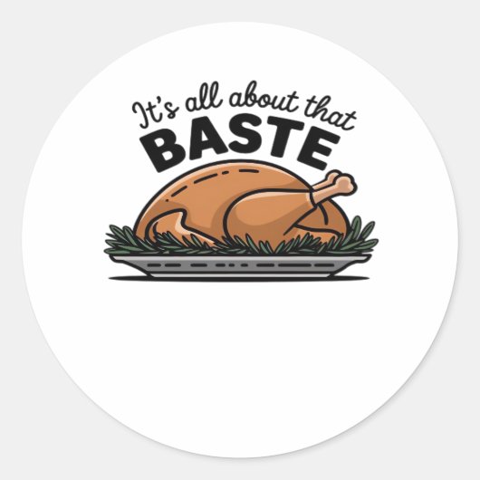All About That Baste Christmas Classic Retro Look ラウンドシール (正面)