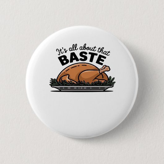 All About That Baste Christmas Classic Retro Look 缶バッジ (正面)