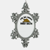 All About That Baste Classic Modern Look スノーフレークピューターオーナメント (左)