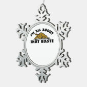 All About That Baste Classic Modern Look スノーフレークピューターオーナメント (右)