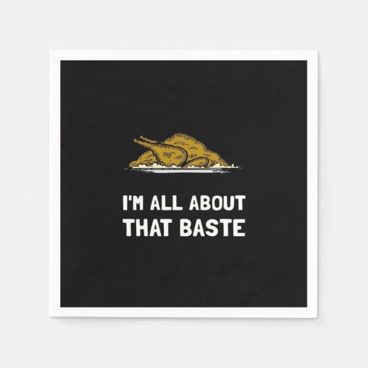 All About That Baste Funny Thanksgiving Style スタンダードカクテルナプキン (正面)