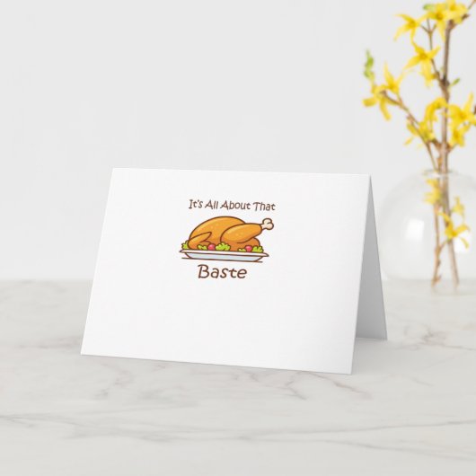 All About That Baste Thanksgiving Trendy Aesthetic カード (黄色い花)