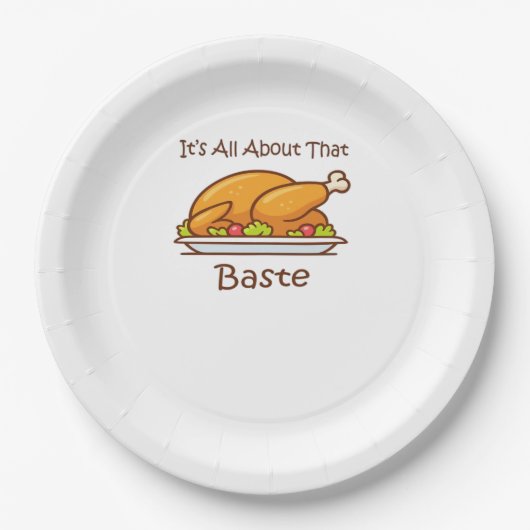 All About That Baste Thanksgiving Trendy Aesthetic ペーパープレート (正面)
