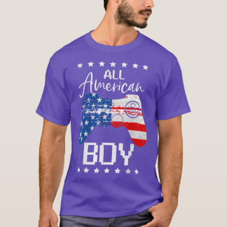 All American おもしろい Boys 4th July Son Video Game U Tシャツ