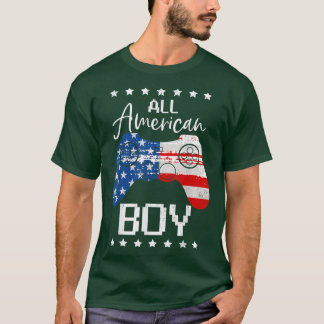 All American おもしろい Boys 4th JulySon Video Game USA Tシャツ