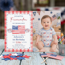 All American 1st Birthday Photo Invitation 招待状