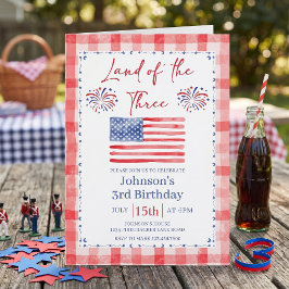 All American 3rd Birthday Invitation 招待状