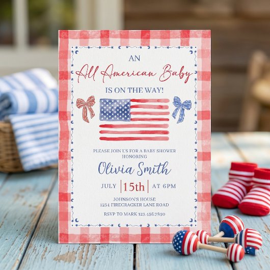 All American Baby Shower Invitation 招待状