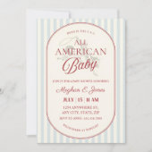All American Baby Shower Invite, Patriotic Fourth  招待状 (正面)
