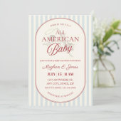 All American Baby Shower Invite, Patriotic Fourth  招待状 (スタンド正面)