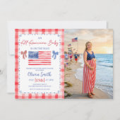 All American Baby Shower Photo Invitation 招待状 (正面)