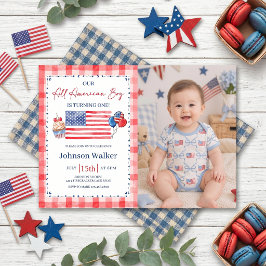 All American Birthday Photo Invitation 招待状