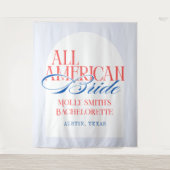 All American Blue Stripe Bachelorette Banner タペストリー (正面)